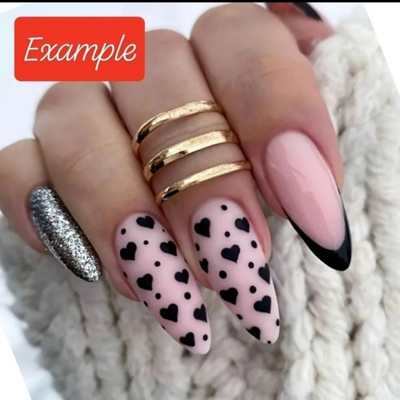 Valentine's day heart nail art stickers, red pink green decal design trees - Picture 5 of 6